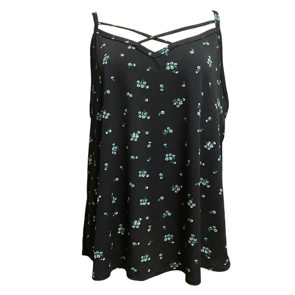 Torrid Strappy Cami Top Size 2 Black Floral Print - Picture 5 of 8